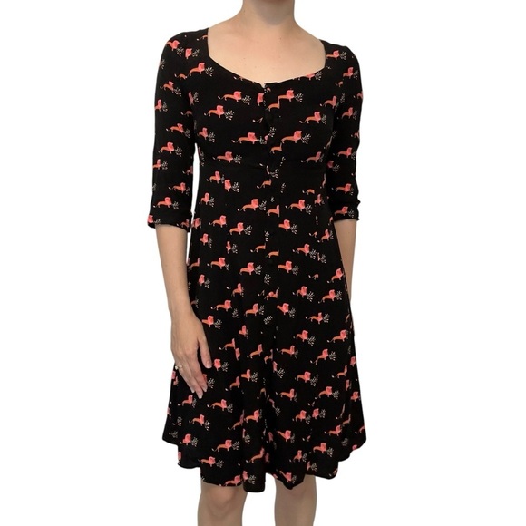 Anthropologie Mini Dress Lion Button Up Animal Twee Casual Cute Size Extra Small - Picture 8 of 8